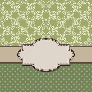 Vintage vector abstract flower frame with text place Stock Illustration