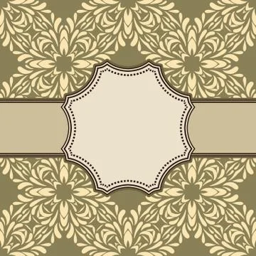 Vintage vector abstract flower frame with text place Stock Illustration