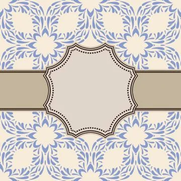 Vintage vector abstract flower frame with text place Stock Illustration
