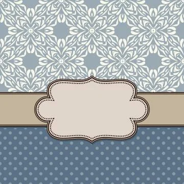 Vintage vector abstract flower frame with text place Stock Illustration