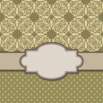 Vintage vector abstract flower frame with text place Stock Illustration