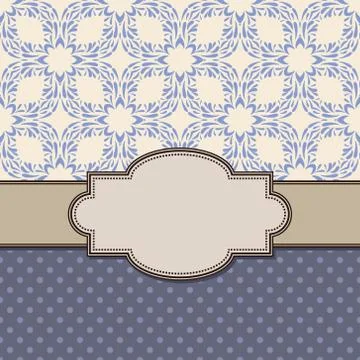 Vintage vector abstract flower frame with text place Stock Illustration