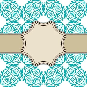 Vintage vector abstract flower frame with text place Stock Illustration