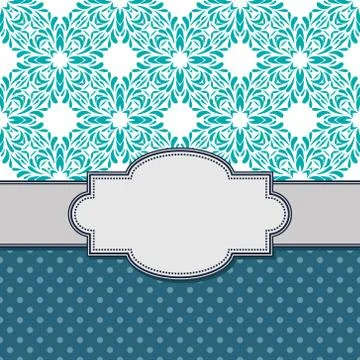 Vintage vector abstract flower frame with text place Stock Illustration