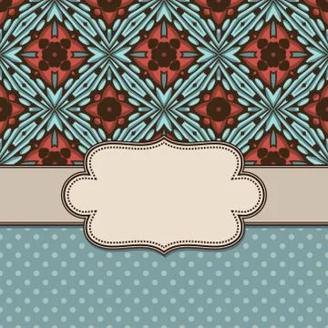 Vintage vector abstract flower frame with text place Stock Illustration