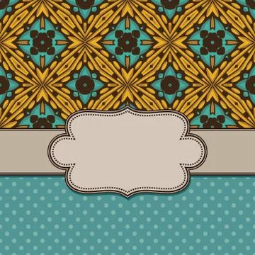 Vintage vector abstract flower frame with text place Stock Illustration