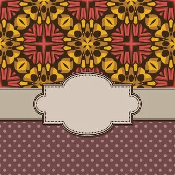 Vintage vector abstract flower frame with text place Stock Illustration