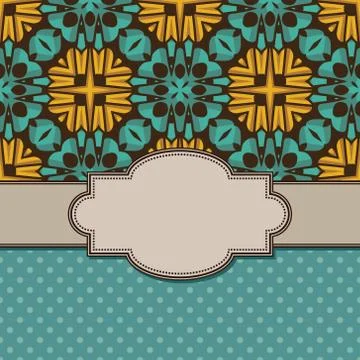 Vintage vector abstract flower frame with text place Stock Illustration
