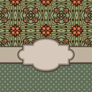Vintage vector abstract flower frame with text place Stock Illustration