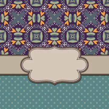 Vintage vector abstract flower frame with text place Stock Illustration