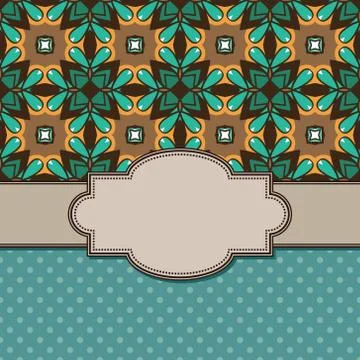 Vintage vector abstract flower frame with text place Stock Illustration