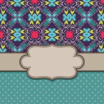Vintage vector abstract flower frame with text place Stock Illustration