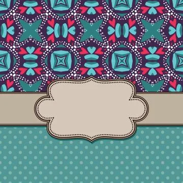 Vintage vector abstract flower frame with text place Stock Illustration
