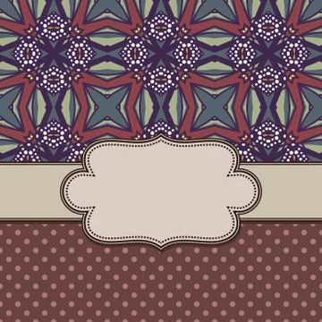 Vintage vector abstract flower frame with text place Stock Illustration