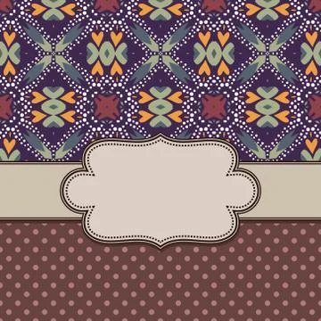 Vintage vector abstract flower frame with text place Stock Illustration