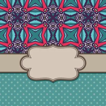 Vintage vector abstract flower frame with text place Stock Illustration
