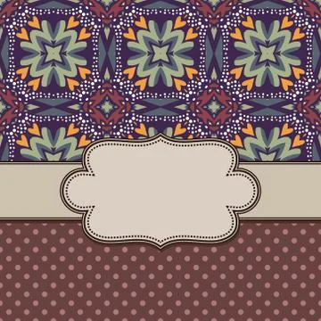 Vintage vector abstract flower frame with text place Stock Illustration