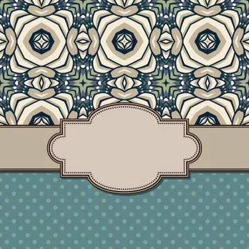 Vintage vector abstract flower frame with text place Stock Illustration