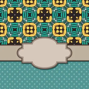 Vintage vector abstract flower frame with text place Stock Illustration