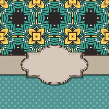 Vintage vector abstract flower frame with text place Stock Illustration