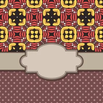 Vintage vector abstract flower frame with text place Stock Illustration