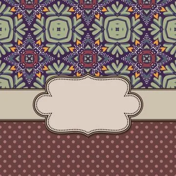 Vintage vector abstract flower frame with text place Stock Illustration