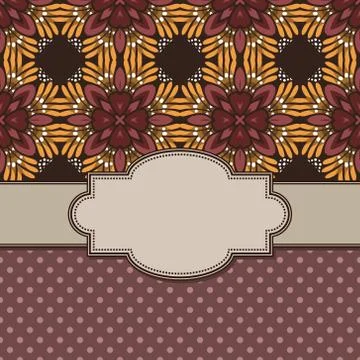 Vintage vector abstract flower frame with text place Stock Illustration