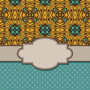 Vintage vector abstract flower frame with text place Stock Illustration