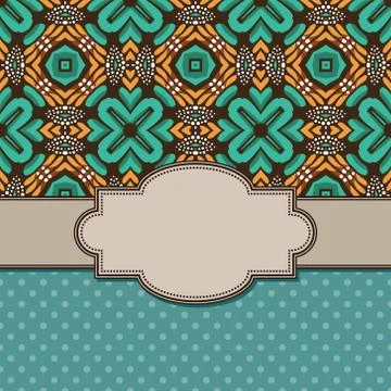 Vintage vector abstract flower frame with text place Stock Illustration