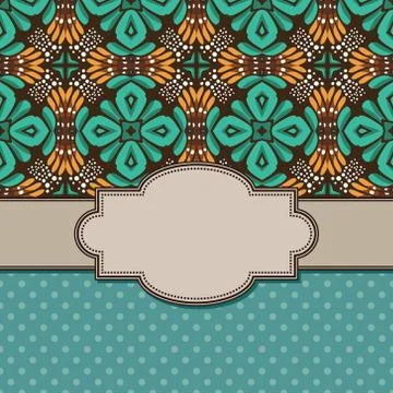 Vintage vector abstract flower frame with text place Stock Illustration