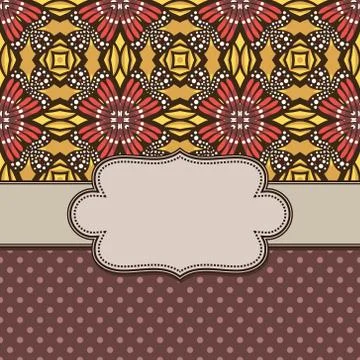 Vintage vector abstract flower frame with text place Stock Illustration