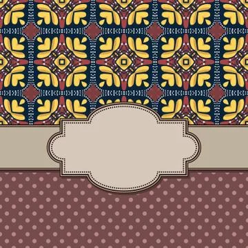 Vintage vector abstract flower frame with text place Stock Illustration