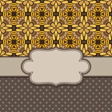 Vintage vector abstract flower frame with text place Stock Illustration