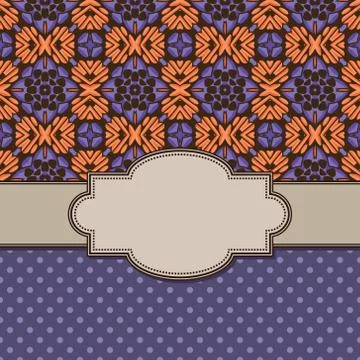 Vintage vector abstract flower frame with text place Stock Illustration