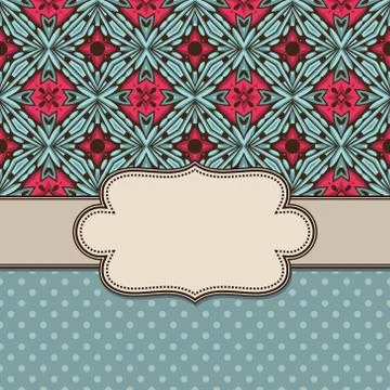 Vintage vector abstract flower frame with text place Stock Illustration
