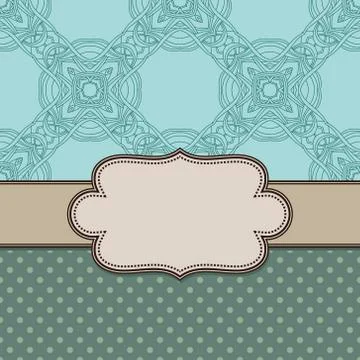 Vintage vector abstract flower frame with text place Stock Illustration