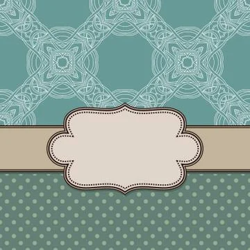 Vintage vector abstract flower frame with text place Stock Illustration