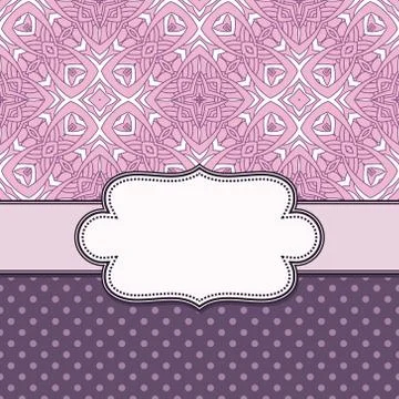 Vintage vector abstract flower frame with text place Stock Illustration