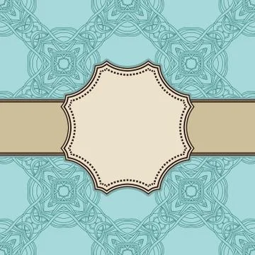 Vintage vector abstract flower frame with text place Stock Illustration