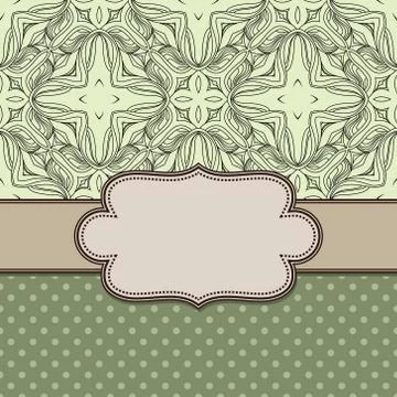Vintage vector abstract flower frame with text place Stock Illustration