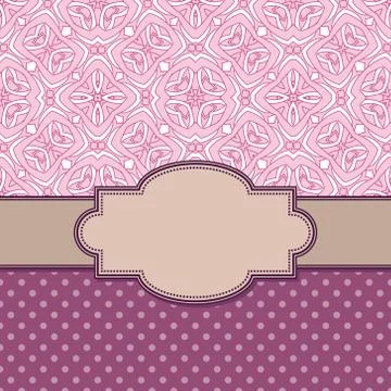 Vintage vector abstract flower frame with text place Stock Illustration