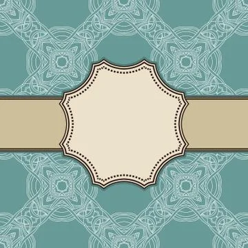 Vintage vector abstract flower frame with text place Stock Illustration