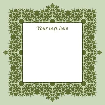 Vintage vector abstract flower frame with text place Stock Illustration