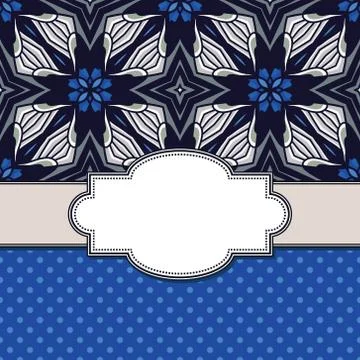 Vintage vector abstract flower frame with text place Stock Illustration
