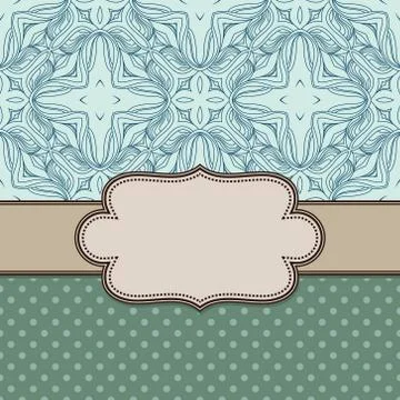 Vintage vector abstract flower frame with text place Stock Illustration