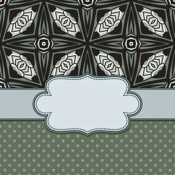 Vintage vector abstract flower frame with text place Stock Illustration