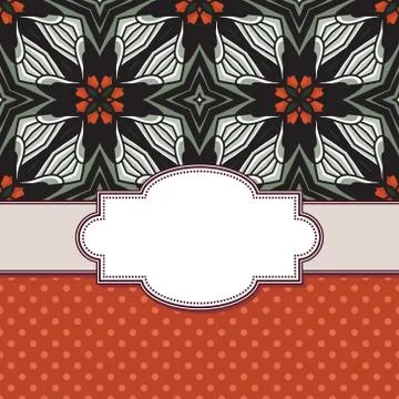 Vintage vector abstract flower frame with text place Stock Illustration