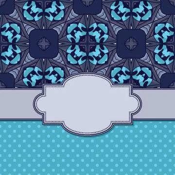 Vintage vector abstract flower frame with text place Stock Illustration