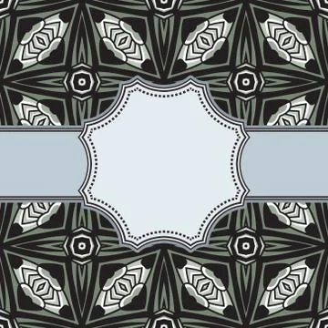 Vintage vector abstract flower frame with text place Stock Illustration