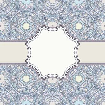 Vintage vector abstract flower frame with text place Stock Illustration
